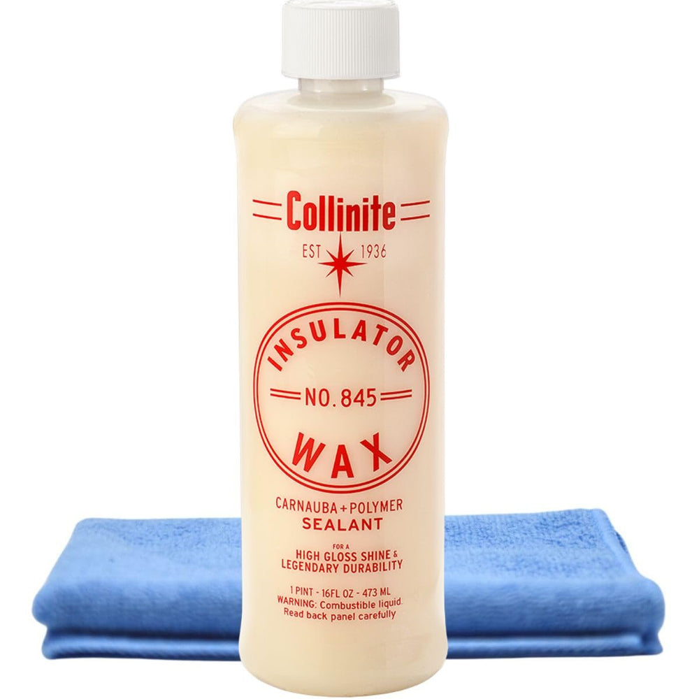 COLLINITE No.845 insulator wax in tin packaging shows durable exterior protection for vehicles