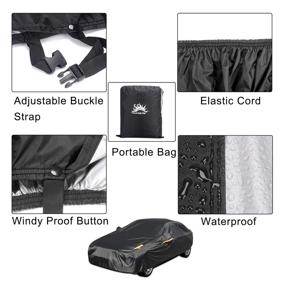 COLOR RAIN TIME windproof straps keeping the cover secure in windy conditions