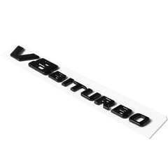 Coloralya V8 Biturbo left-side emblem on car boosts curb appeal and protection.