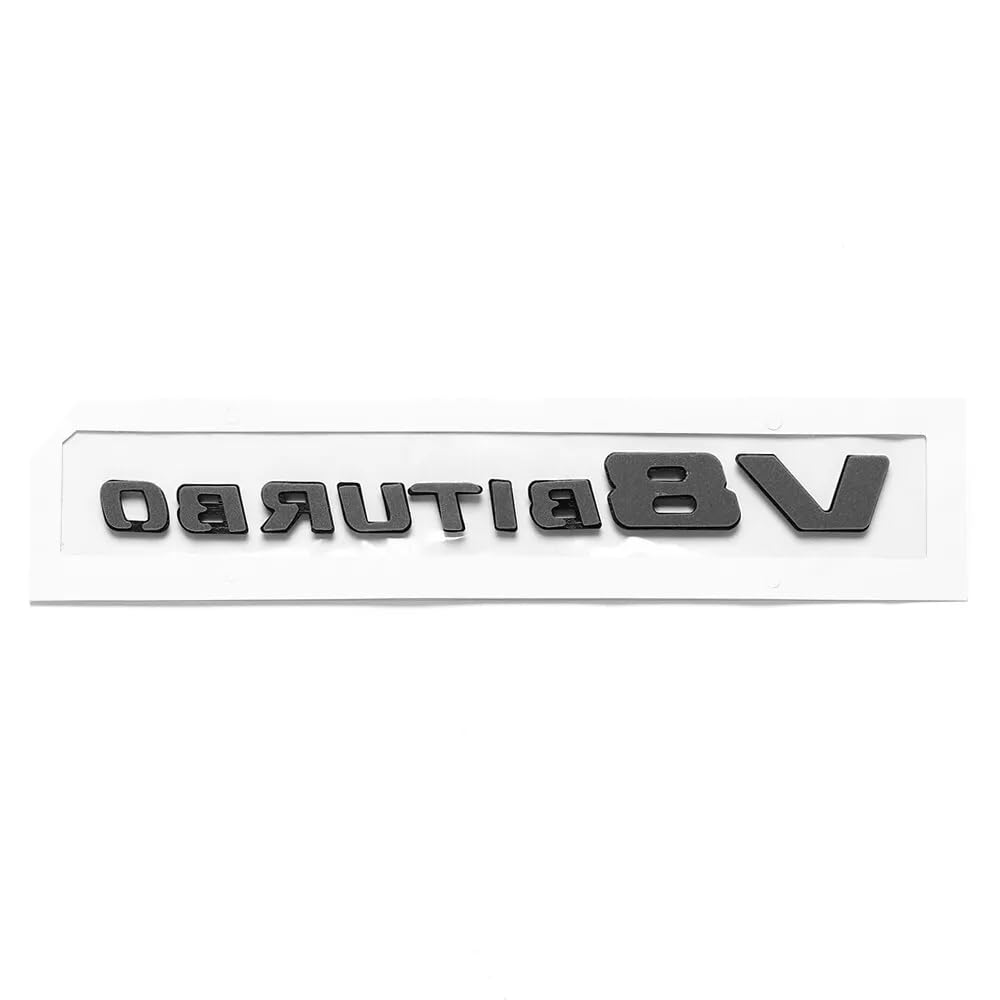 Coloralya V8 Biturbo emblem weatherproof finish resists rain and sun exposure.