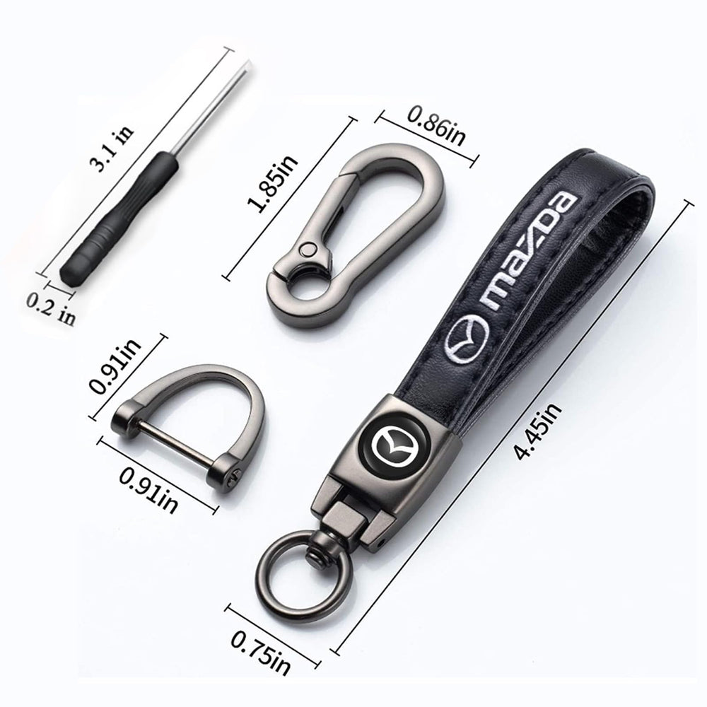 Comburvo leather keychain with black leather strap and aluminum accents for daily durability.