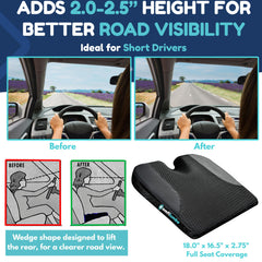ComfiLumba breathable mesh cover promotes airflow for a cooler seat.