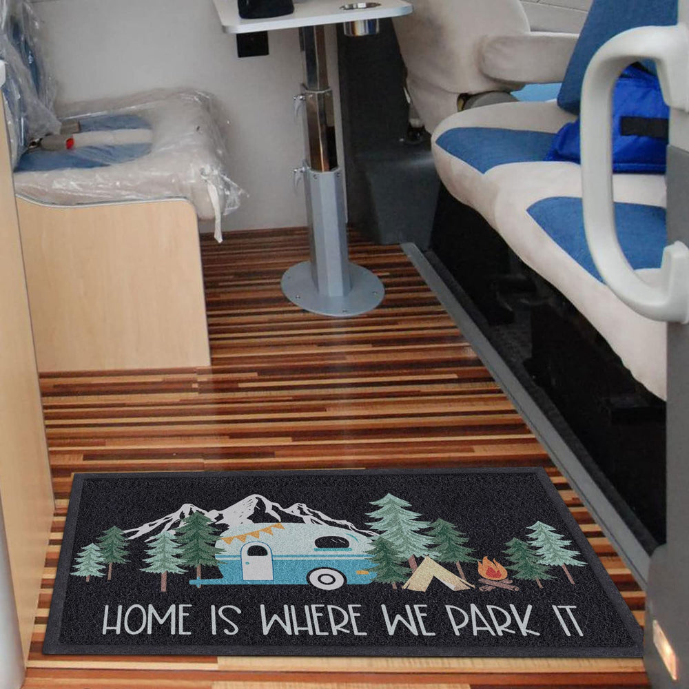 Comfoyar camper door mat easy-clean with hose or broom.