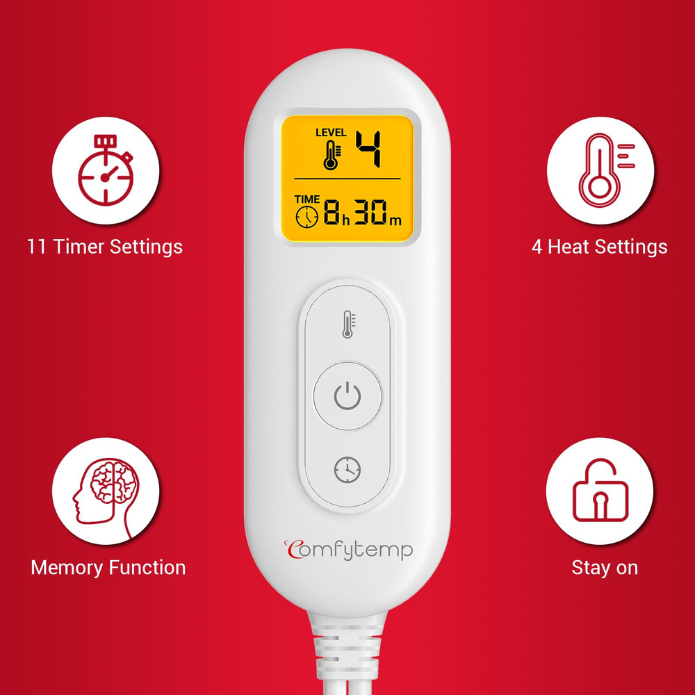 Comfytemp blanket offers four heat settings and auto-off options