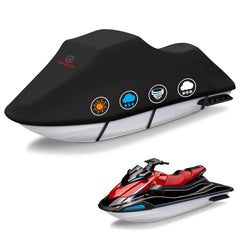 Comnova Jet Ski Cover 120-135 inch protecting a Seadoo on a trailer.