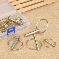 Comonc 3-point hitch pin assortment for tractors and trailers.