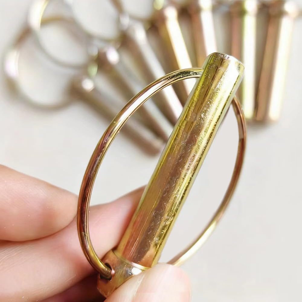 Comonc yellow zinc plating finish resists corrosion.