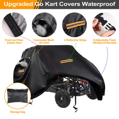 CONFUTURY two-seater go-kart under storm shows windproof protection.