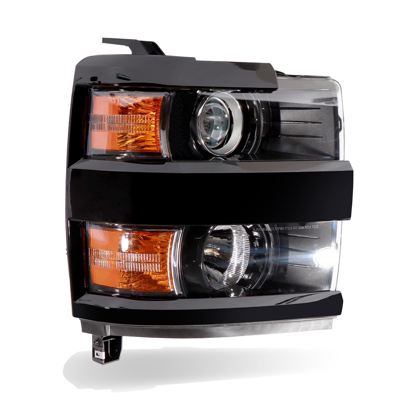 CONLLCON Silverado 2500HD passenger side headlight with black housing and clear lens for improved visibility