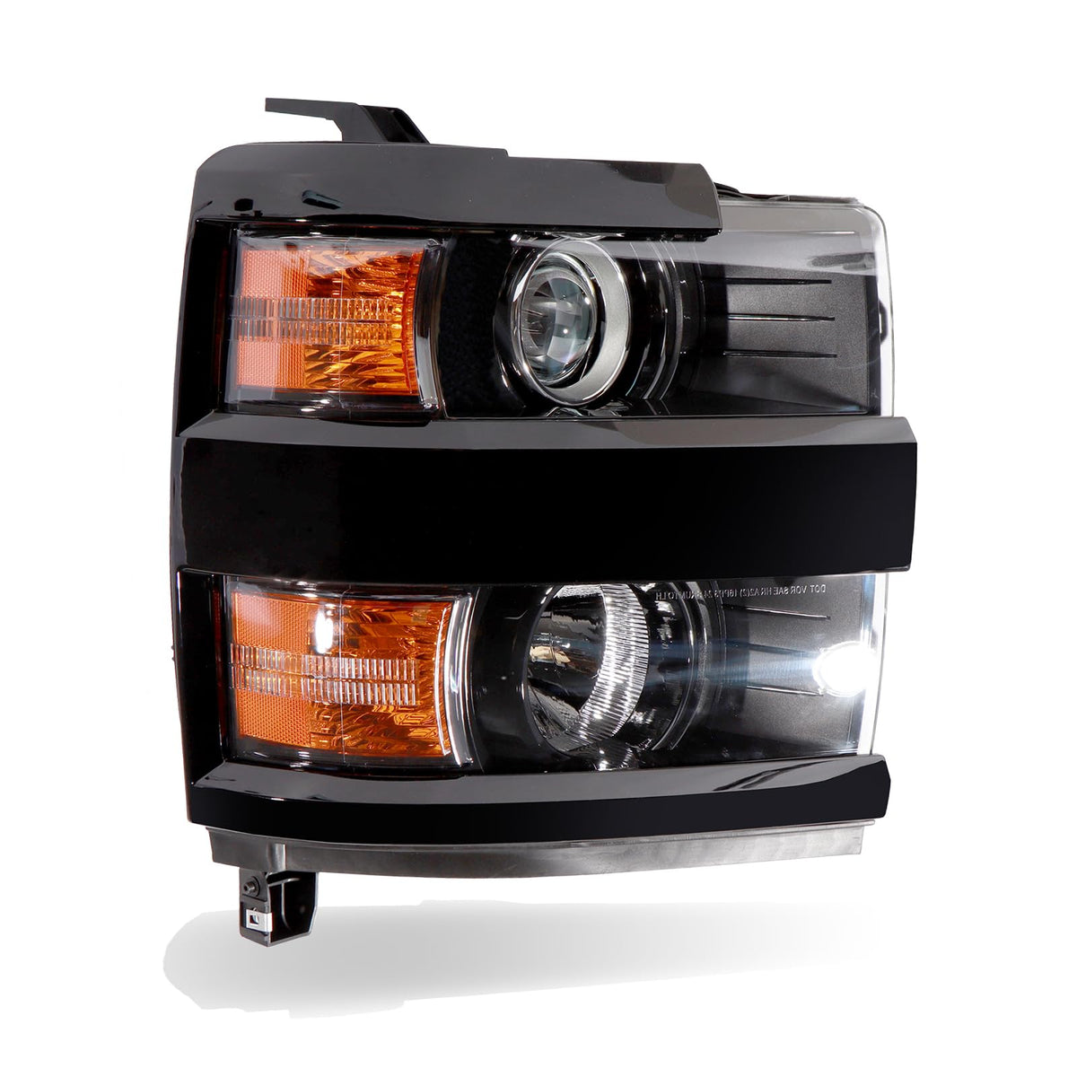 CONLLCON Silverado 2500HD passenger side headlight with black housing and clear lens for improved visibility