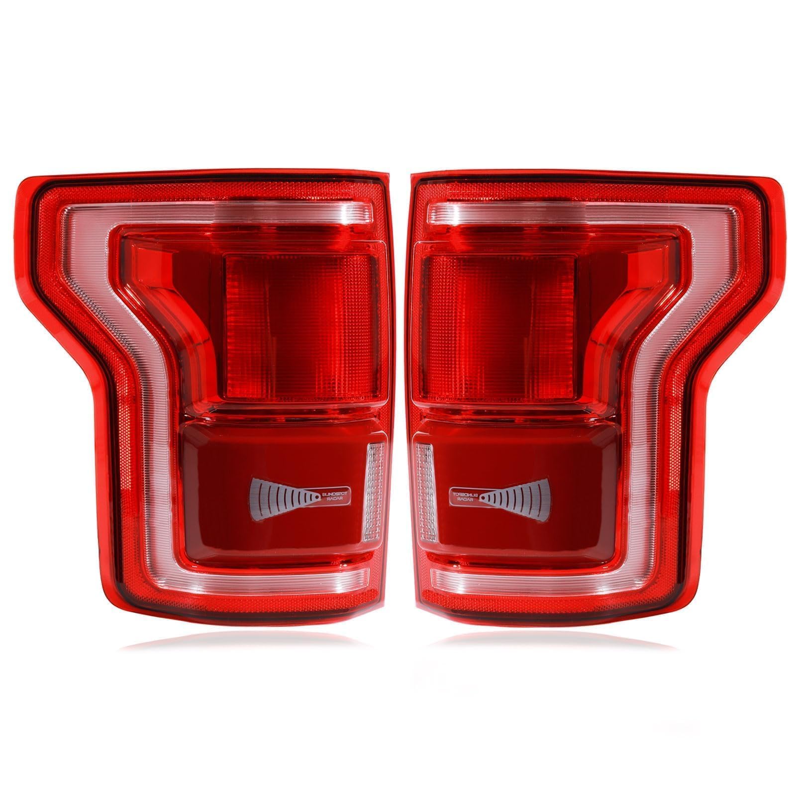 CONLLCON LED tail light with blind spot for Ford F-150 enhances night visibility.