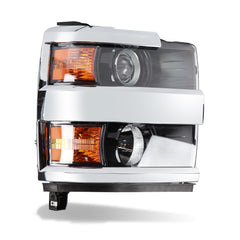 CONLLCON passenger-side chrome headlight for Silverado 2500HD improves night visibility.