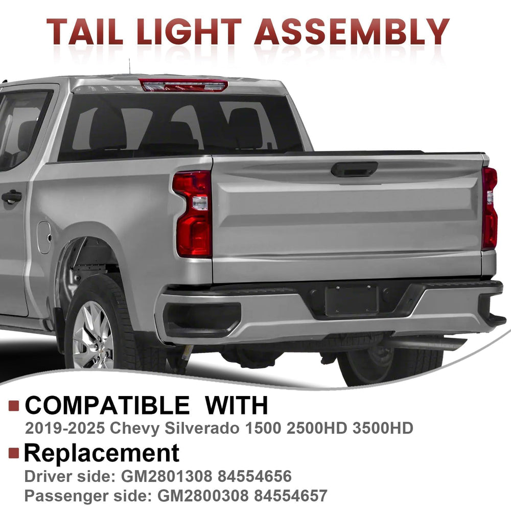 CONLLCON tail light assembly for Chevy Silverado rear right, durable ABS plastic.