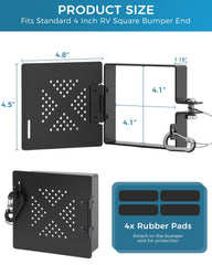 CONMWO 4x4-inch square bumper fit provides secure attachment for travel trailers.
