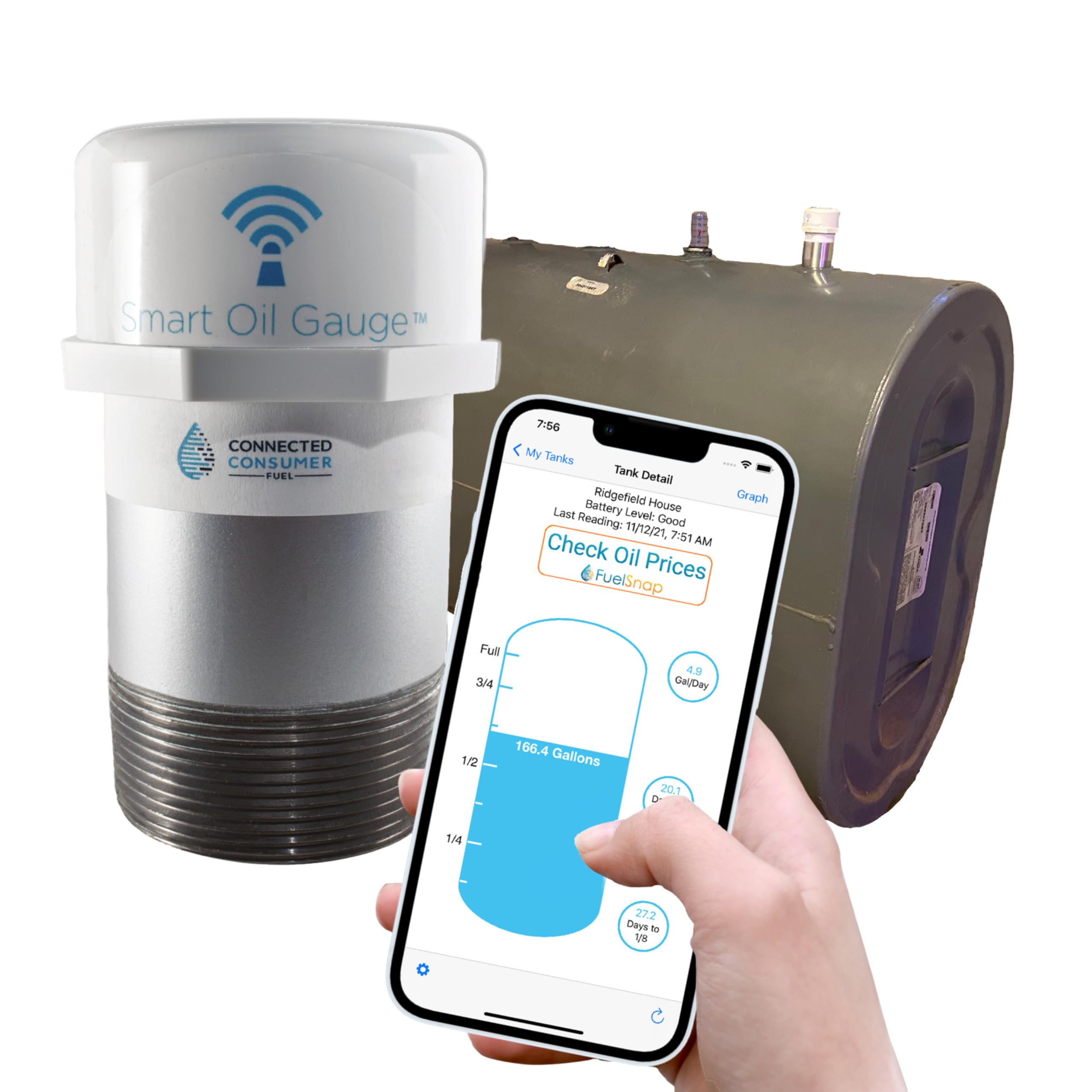 Connected Consumer Fuel Smart Oil Gauge enables remote monitoring of your tank from anywhere