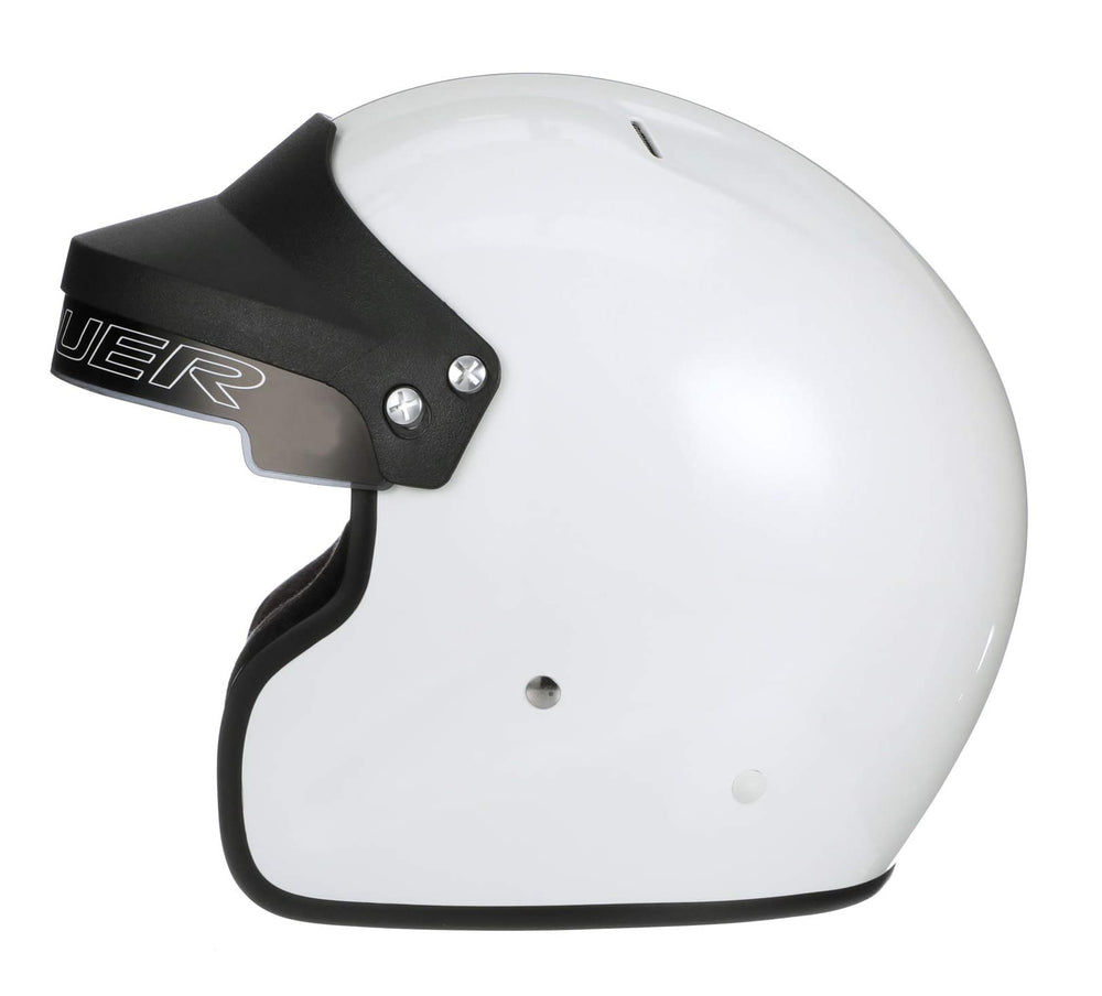 Conquer Snell SA2025 visor close-up reveals clear shield quality for track use