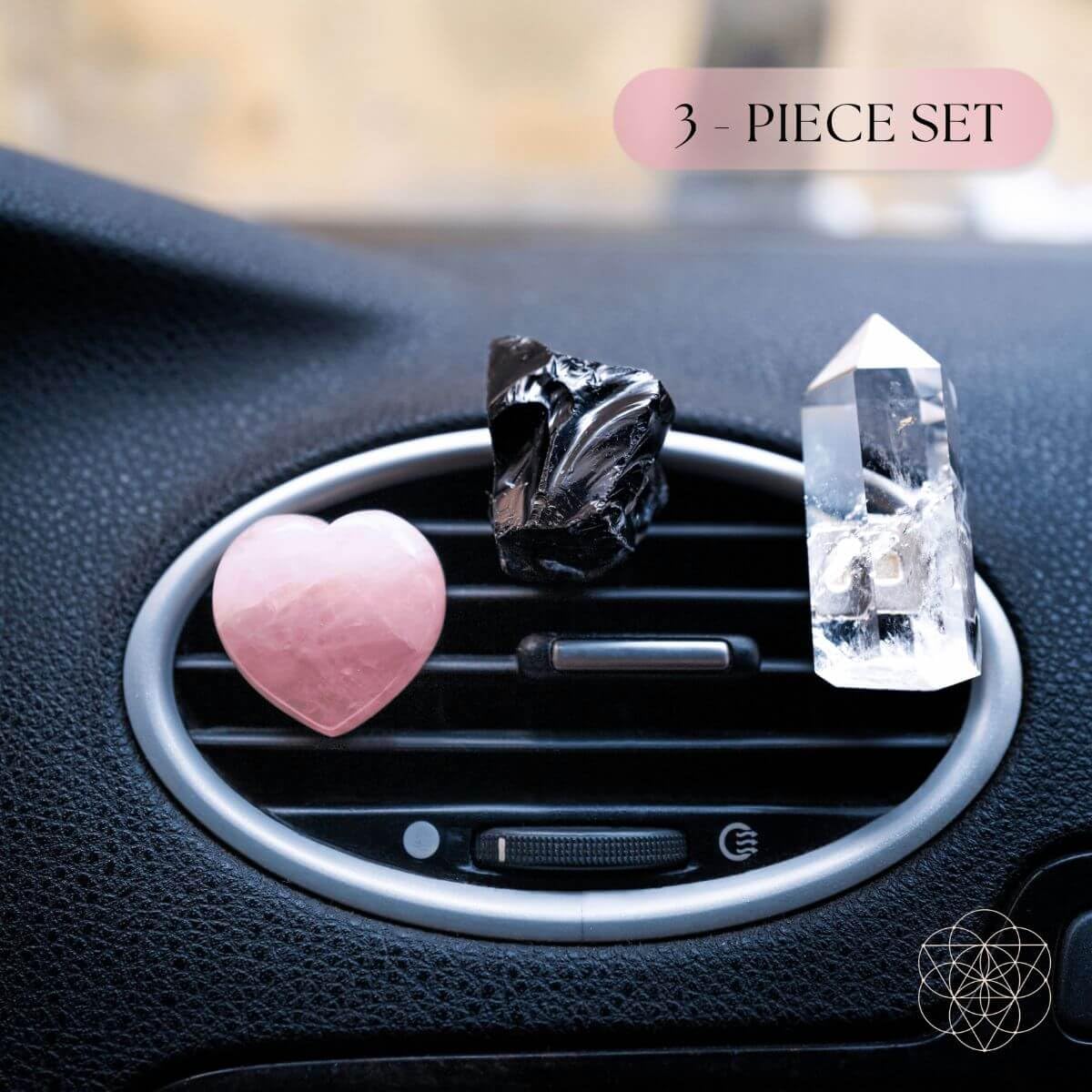 Conscious Items black obsidian vent clip absorbs stress on busy commutes.