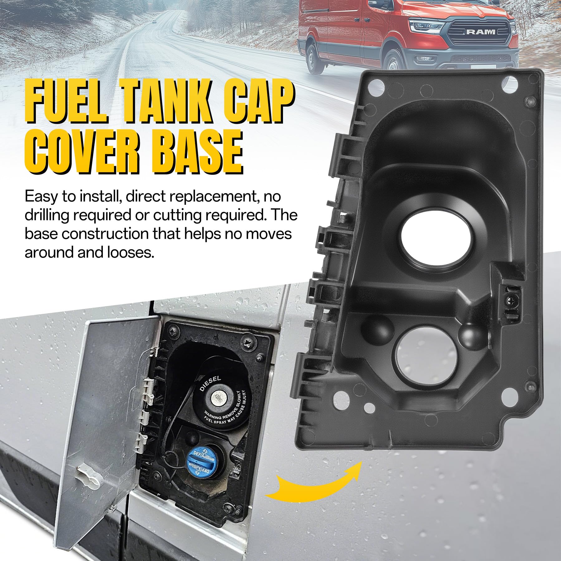 Convitex fuel door housing ProMaster; seamless fit and protective shielding