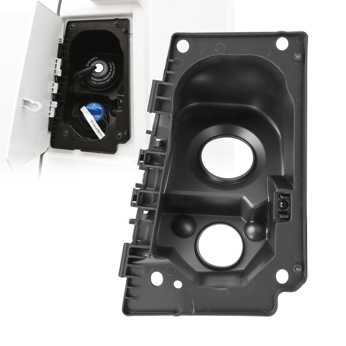 Convitex fuel filler door for ProMaster; durable replacement for quick refueling