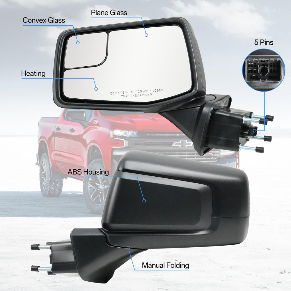 Convitex heated power glass mirror provides clear view in cold weather