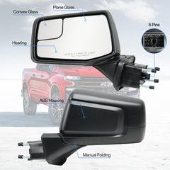 Convitex heated power glass mirror provides clear view in cold weather