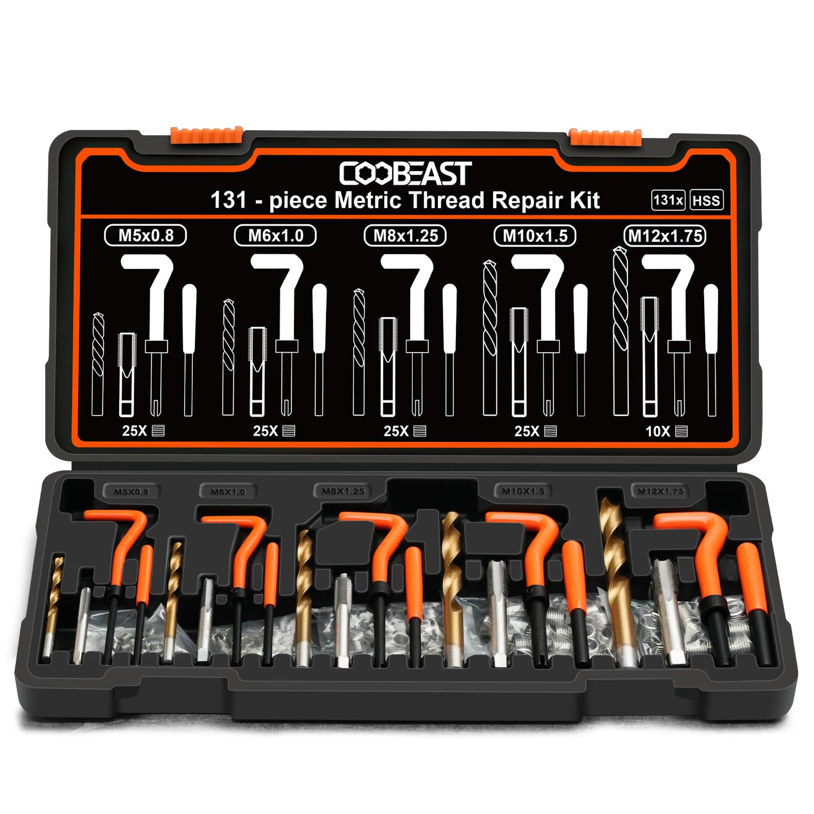 Coobeast 131pcs kit case and tools for organized work