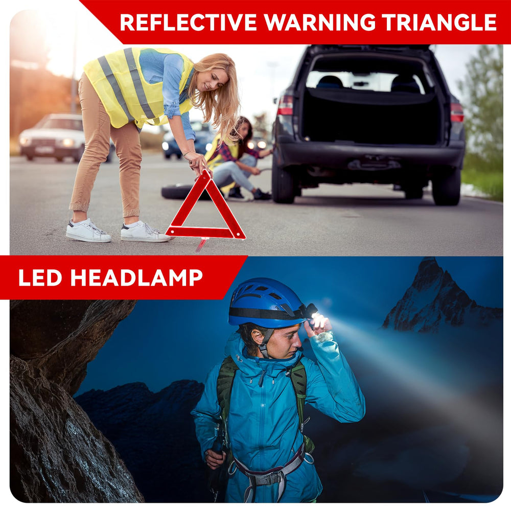 COOGEO reflective warning triangle increases highway visibility