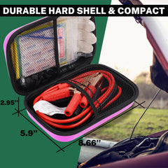 COOGEO pink emergency poncho and gloves for weather-ready roadside help
