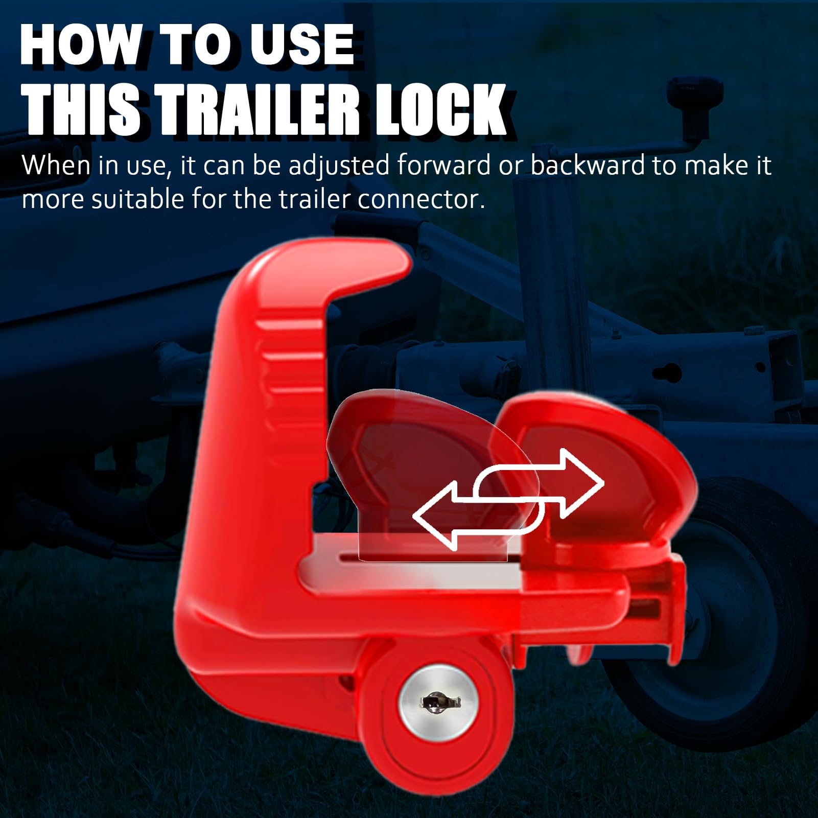 COOHAME 2-inch ball lock, universal compatibility for trailers.