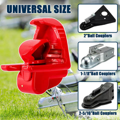 COOHAME trailer hitch lock red for 2 inch ball; quick, secure locking solution.