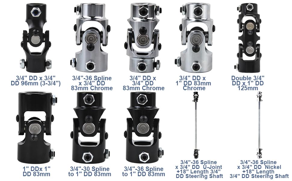 COOL STAR universal ujoint-fit steering shaft for three-quarter dd applications