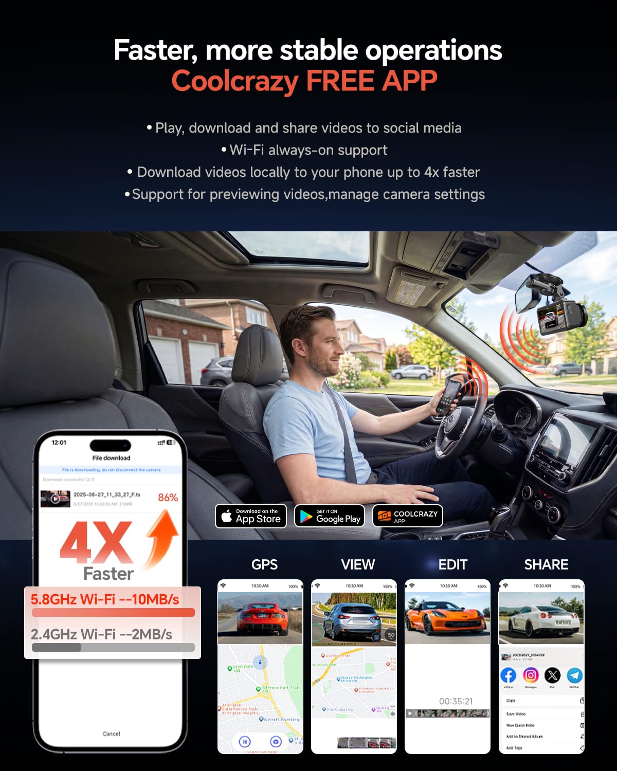 COOLCRAZY GPS speed stamp visible on video providing location and speed proof