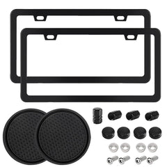 CopVner black license plate frame front and rear 2-pack, durable aluminum.