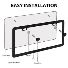 CopVner matte black finish license frame enhances appearance with secure fit.