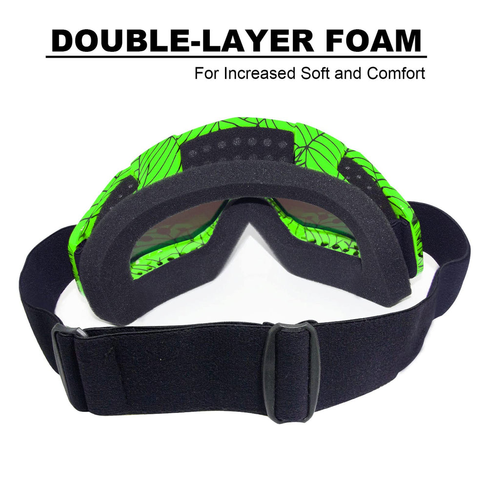 CoPvner Motorcycle Goggles adjustable strap fits various helmets securely