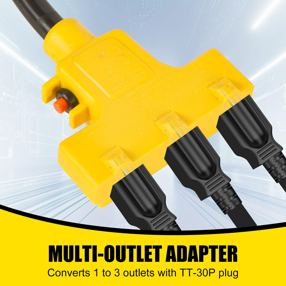 CordmitPro built-in circuit breaker protects equipment during overloads in rugged environments.