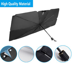 Coricha sun shade folded in its storage bag for easy transport