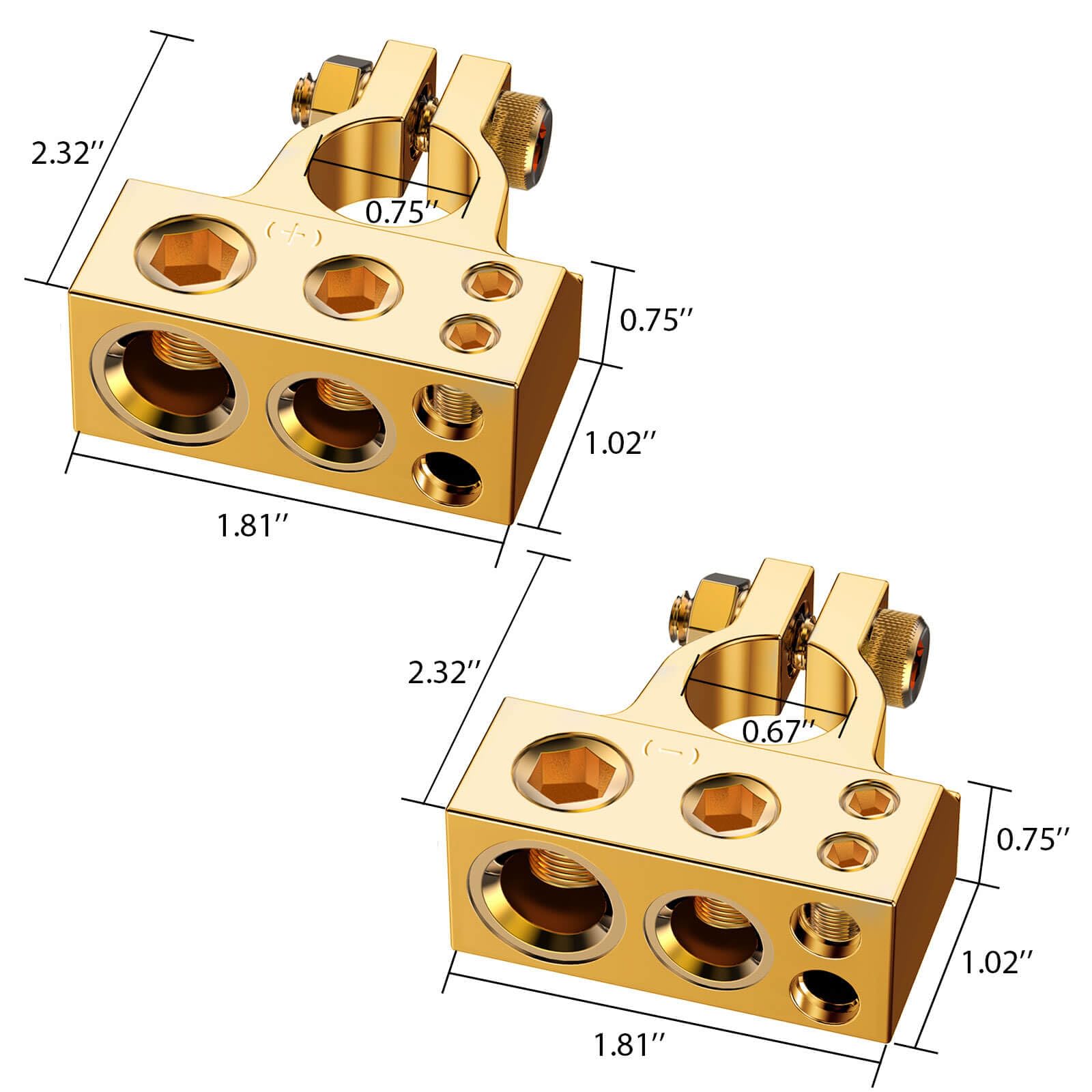 Copper spacer shims included for flexible wiring configurations with COROTC terminals.