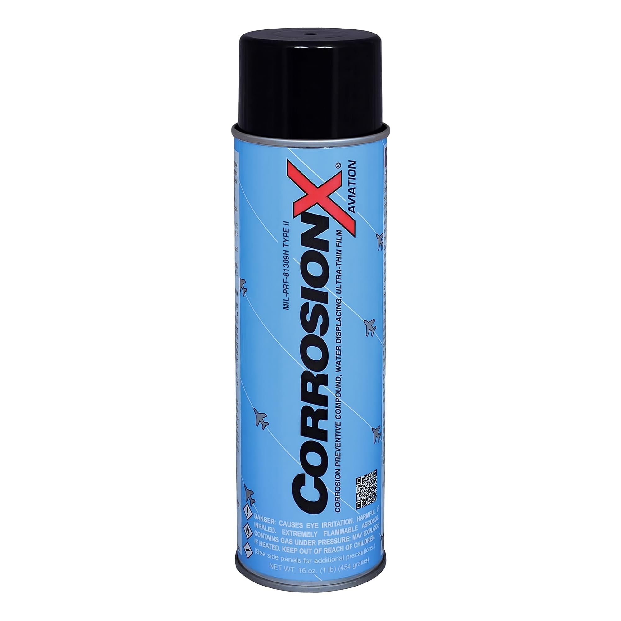 CorrosionX Aviation spray can image for easy application on aircraft surfaces that helps prevent corrosion