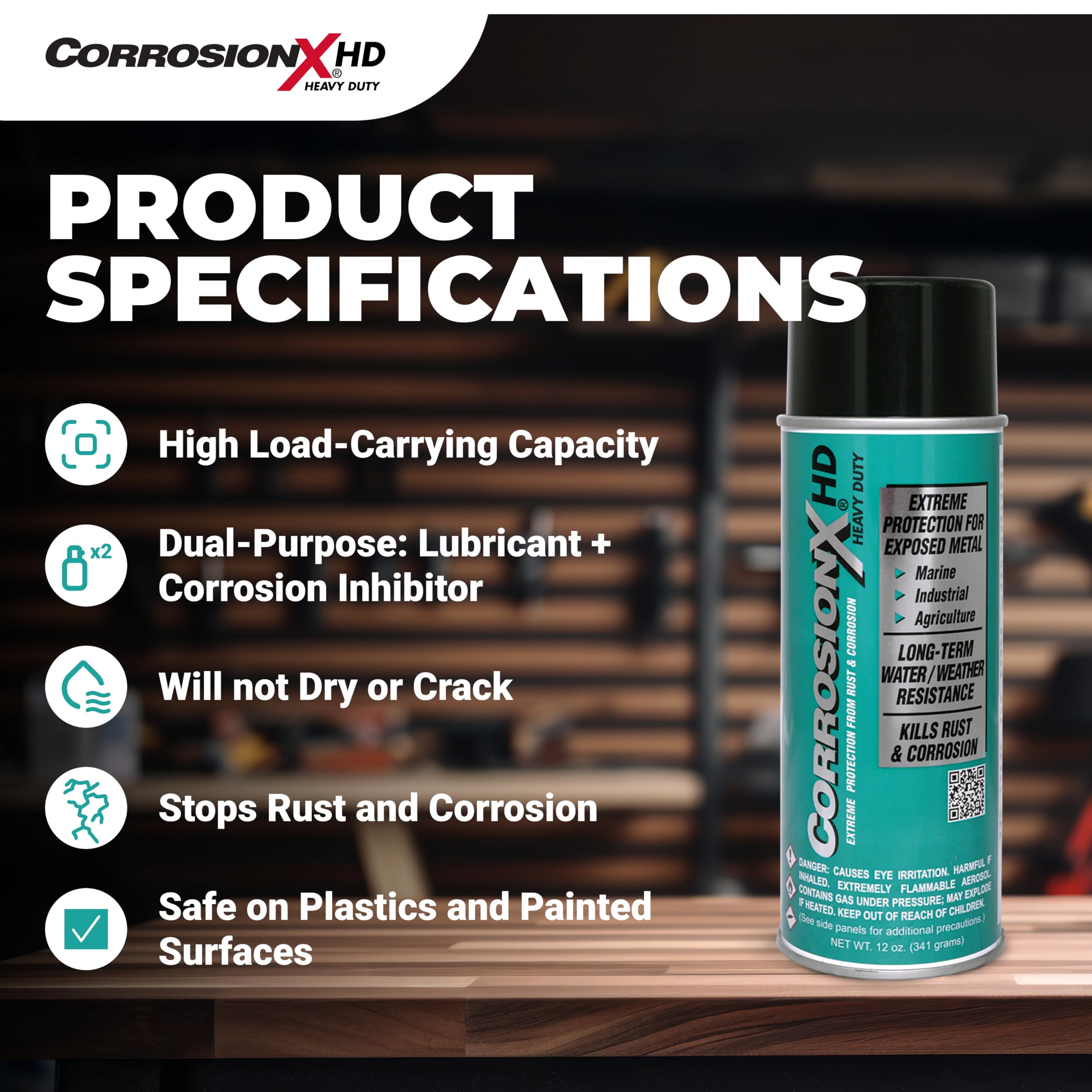 CorrosionX shield stays flexible even as machinery vibrates.