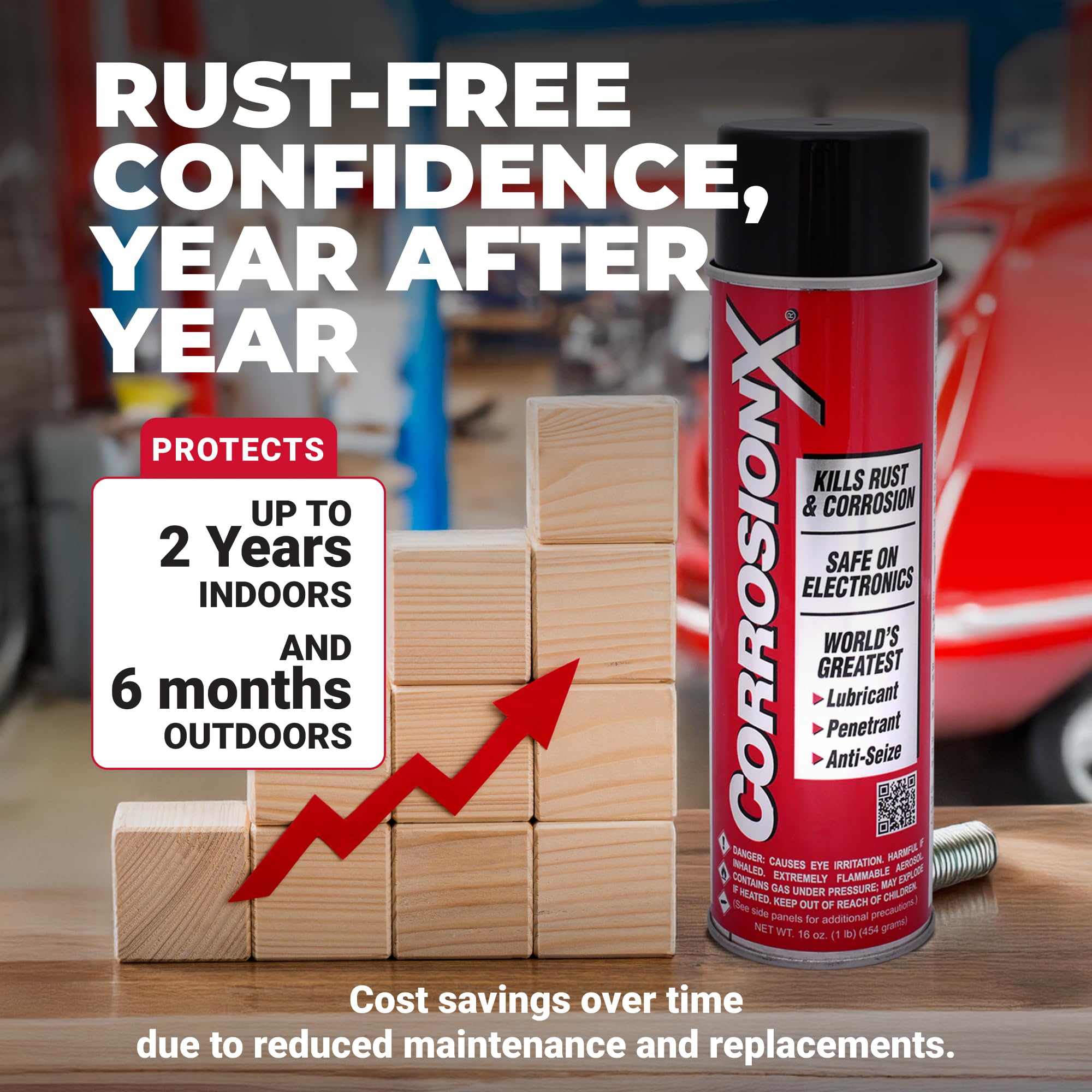CorrosionX leaves a moisture-displacing film to prevent galvanic corrosion.