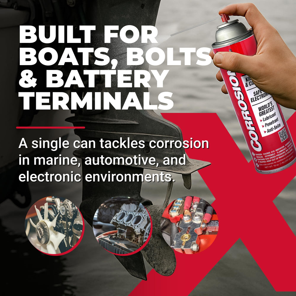 CorrosionX penetrates to free seized bolts and fittings effectively.