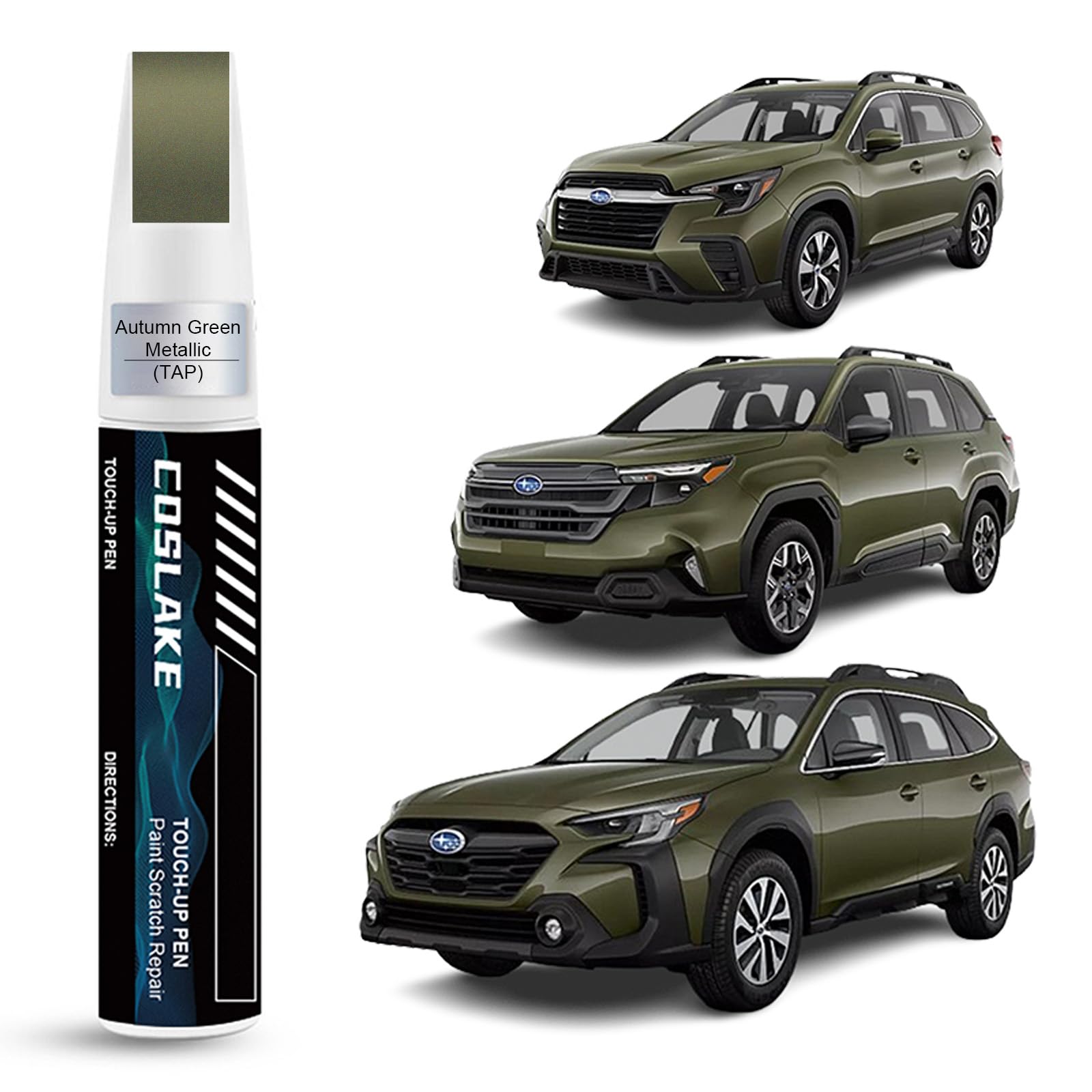 COSLAKE Autumn Green Metallic TAP bottle for Subaru touch-ups with color-match potential.
