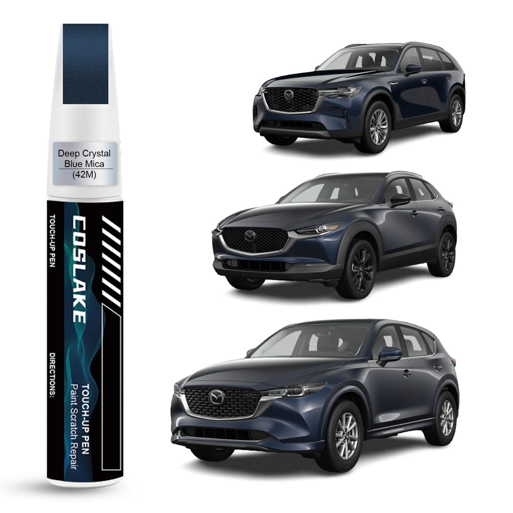 COSLAKE Deep Crystal Blue Mica 42M bottle pour blends with Mazda finishes for quick touch-ups