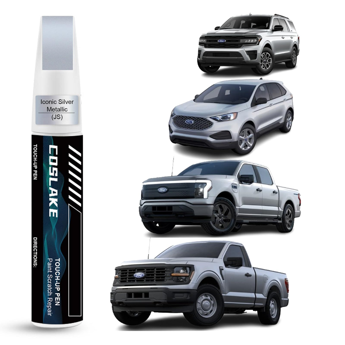 COSLAKE Iconic Silver bottle pour for precise Ford touch-ups