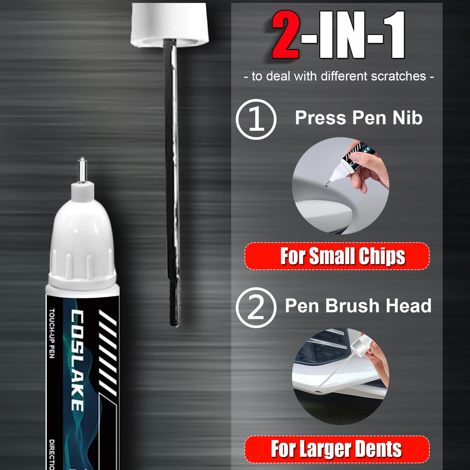COSLAKE mini brush enables precise, thin coats for natural repairs.