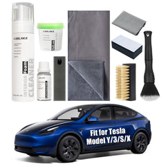 COSLAKE Tesla interior cleaner foam brightens vegan leather seats and cleans surfaces