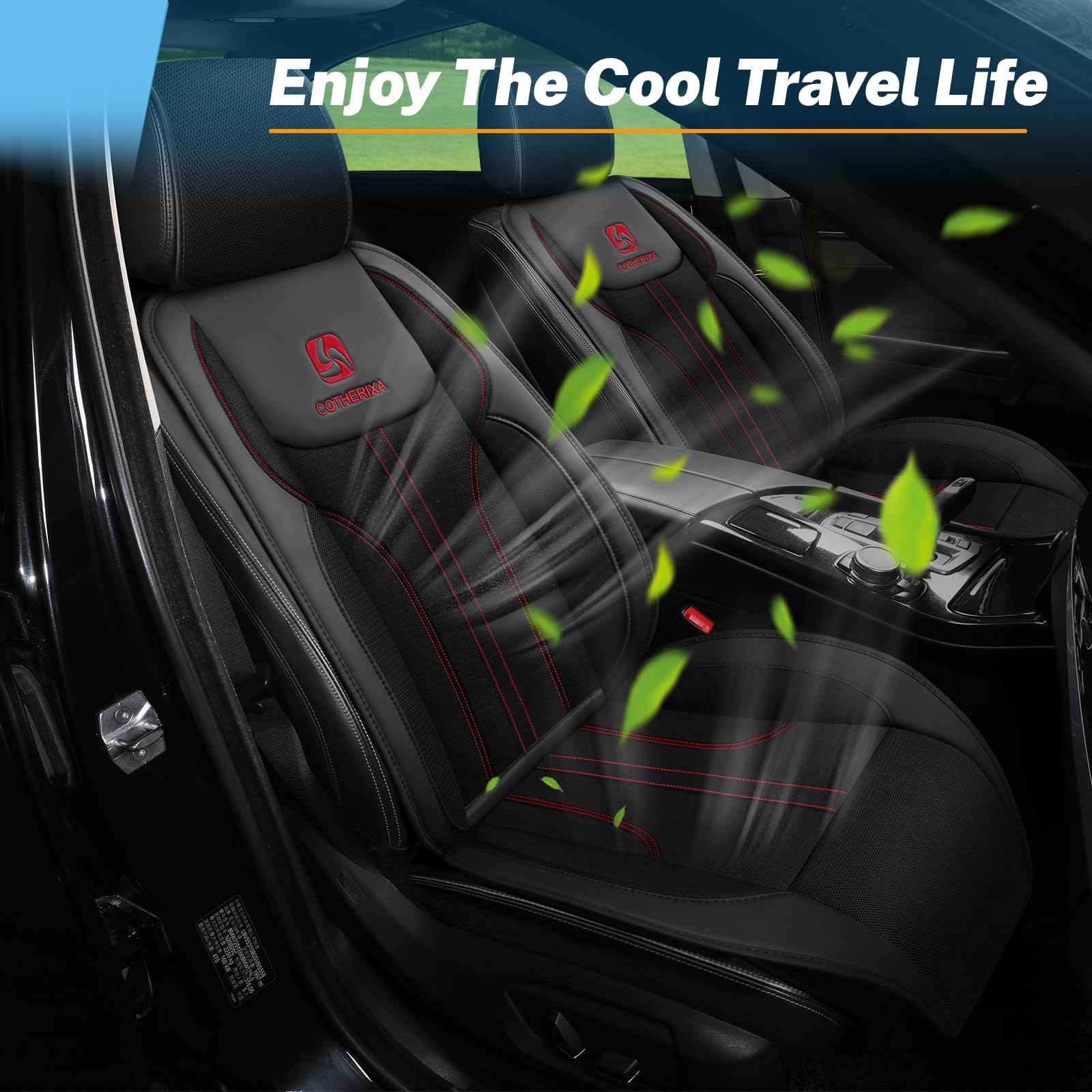 COTHERIXA cooling car seat cushion 12V/24V compatibility fits most vehicles.