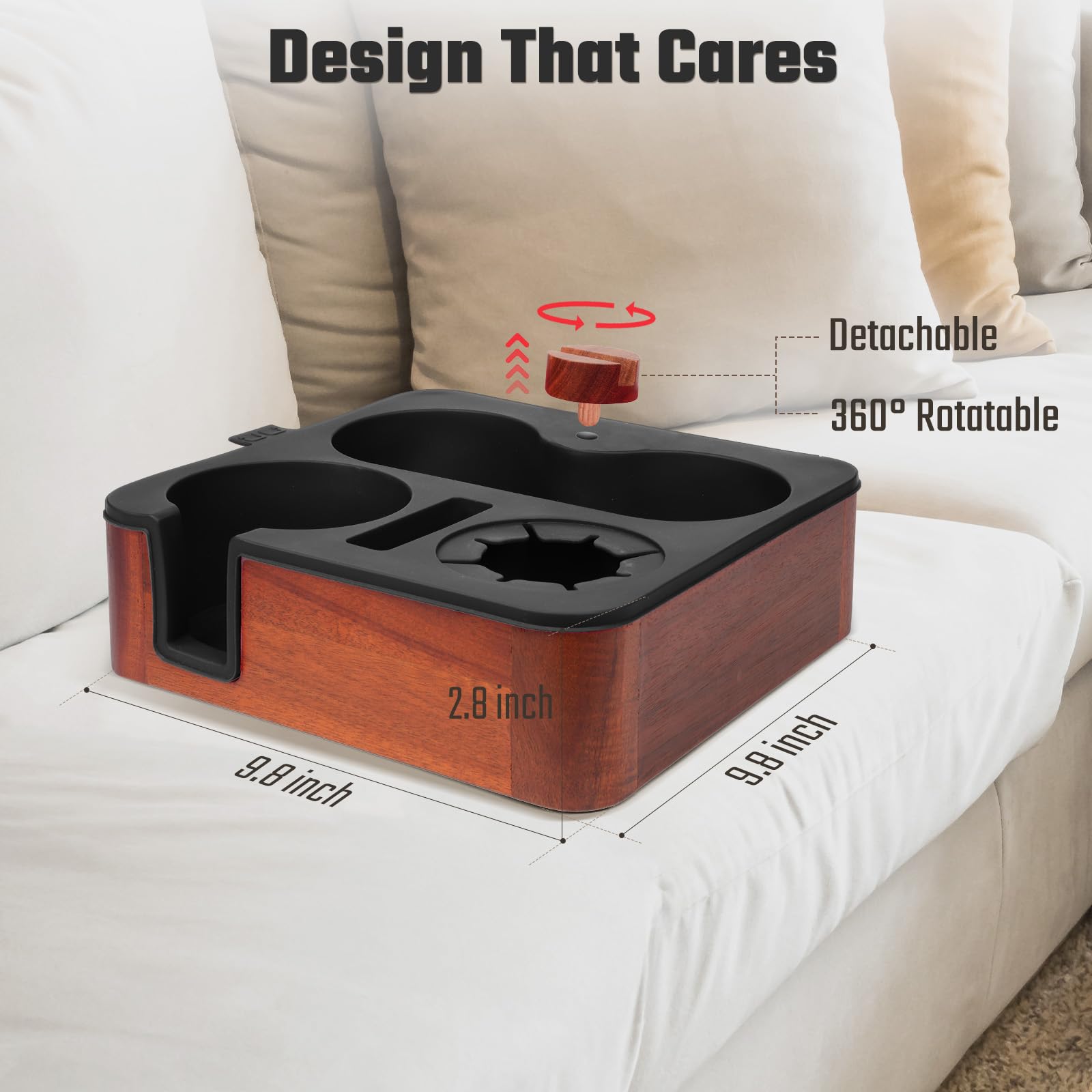 Couch Buddy multi-purpose sofa caddy keeps remotes and books organized