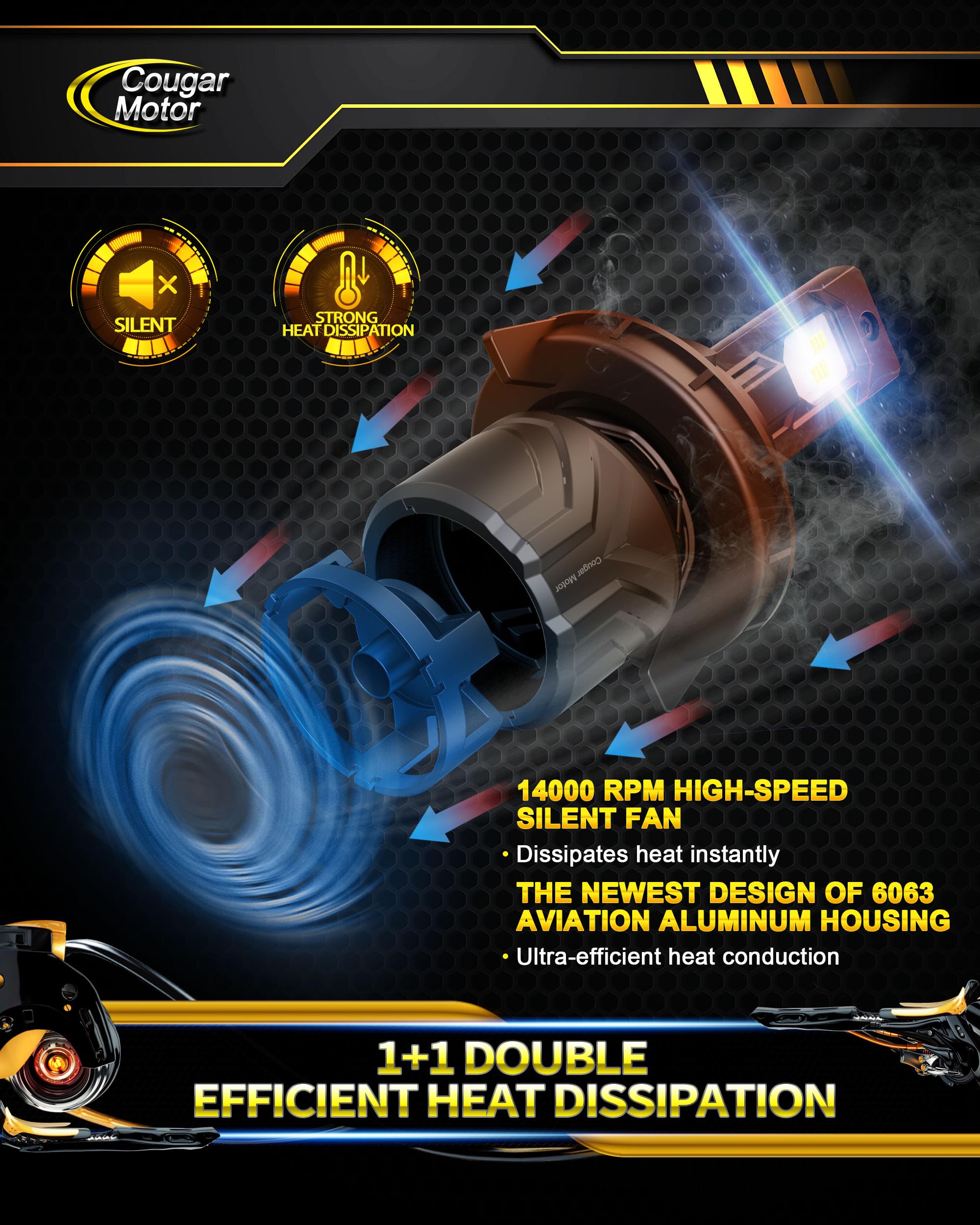 Built-in driver in H13 bulbs ensuring smooth operation and compatibility